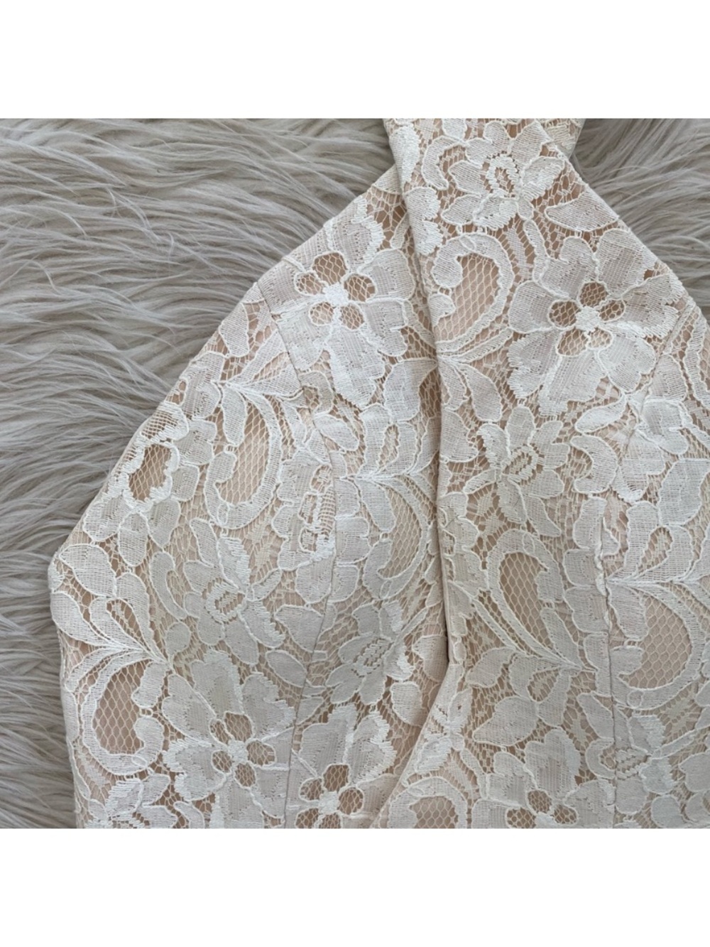 Jarlo Priscilla Maxi Dress Cream White Lace Halter Neck Sleeveless Gown 2 Petite - Picture 7 of 16